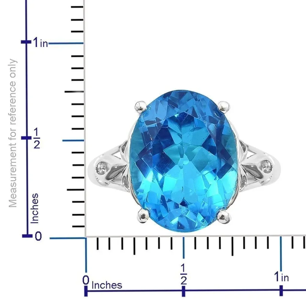 Solitaire Ring Caribbean Quartz Sterling Silver